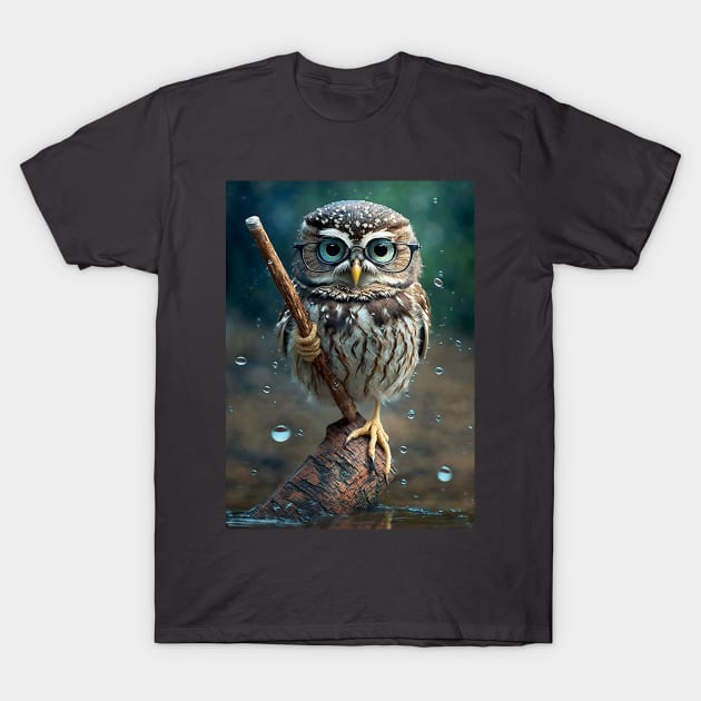 Owl With Glasses T-Shirt by TheCore